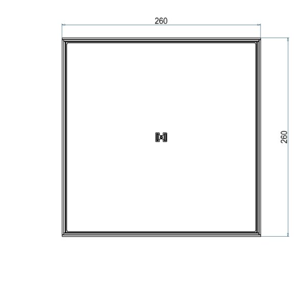 Produktbild UBD 264 205  -  Unterflur-Bodendose UBD 260 inkl. Blinddeckel mit Kante, geschlossen, und 20mm Vertiefung